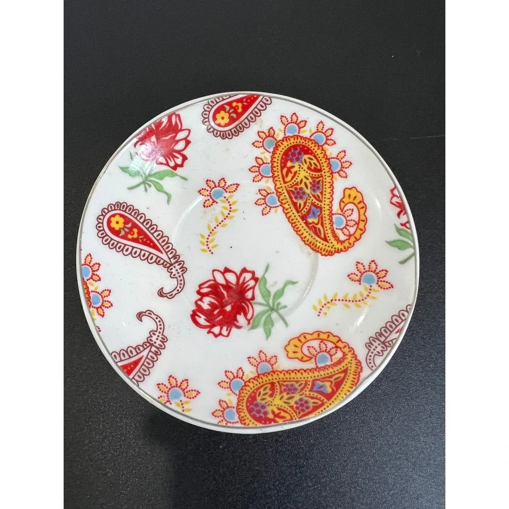 M.A.M. Porcelain Turkish Tea Set 5 Cups‎ 5 Saucers Paisley Floral P.R.C.